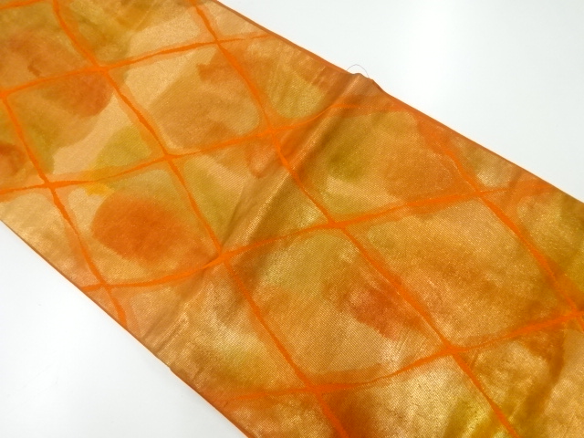 アンティーク　襷模様織出し袋帯（材料）